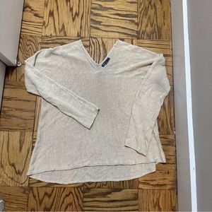 Vince Beige V-neck Sweater, Medium